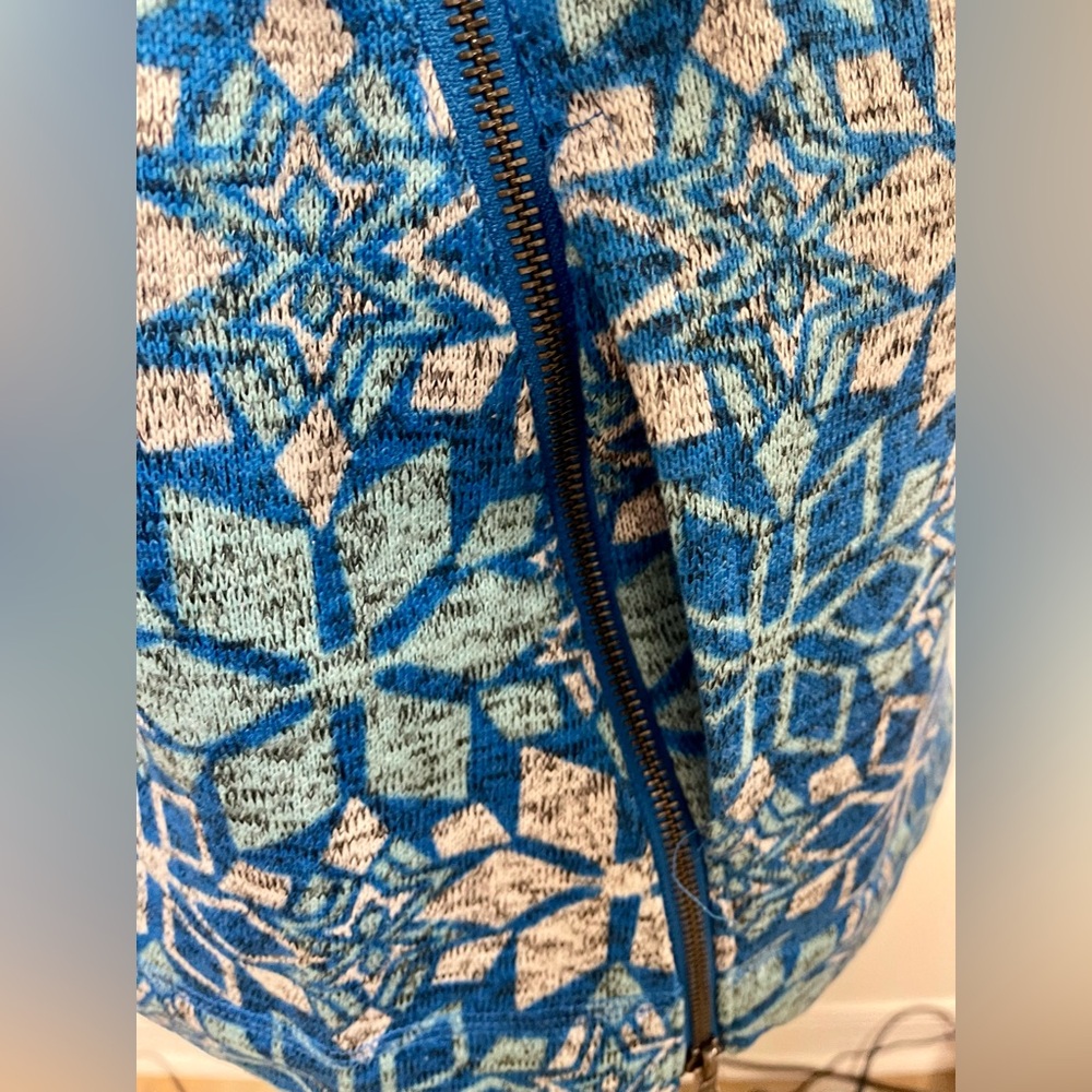 TALBOT Fleece Hoodie, Long Sleeve, Blue/Turquoise Size L - Picture 5 of 13